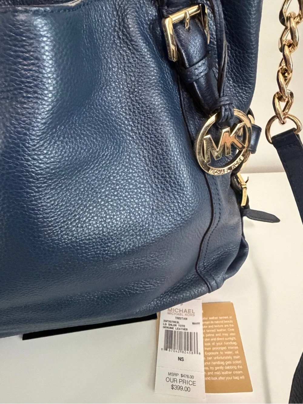 Michael Kors Tristan Large Shoulder Tote with Gold Hardware